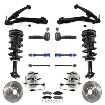 Front Disc Rotor Brake Pad Bearing Arm Suspension Kit (15Pc) For GMC Sierra 1500 Chevrolet KM-100165
