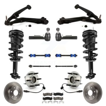 Front Disc Rotor Brake Pad Bearing Arms Suspension Kit (15Pc) For Chevrolet Silverado 1500 KM-100179