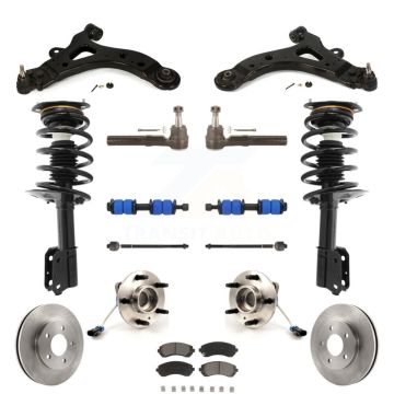 Front Rotor Brake Pad Bearing Arm Suspension Kit (15Pc) For Buick Rendezvous Pontiac Aztek KM-100188