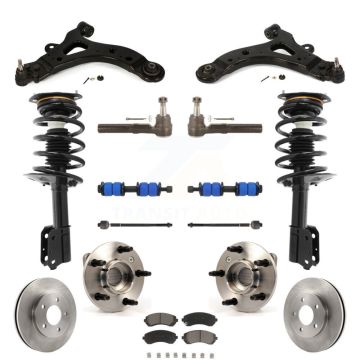 Front Rotor Brake Pad Bearing Arm Suspension Kit (15Pc) For Buick Rendezvous Pontiac Aztek KM-100190