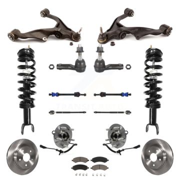 Front Disc Rotors Brake Pads Bearings Shock Suspension Kit (15Pc) For Ram 1500 Classic 4WD KM-100198