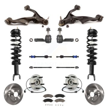 Front Disc Rotor Brake Pad Bearing Arms Shock Suspension Kit (15Pc) For Ram 1500 Dodge 4WD KM-100199