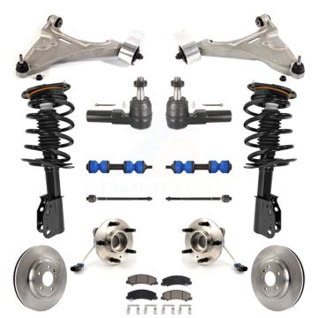 Front Disc Rotors Brake Pad Bearing Suspension Kit (15Pc) For 2006-2011 Buick Lucerne 4.6L KM-100201