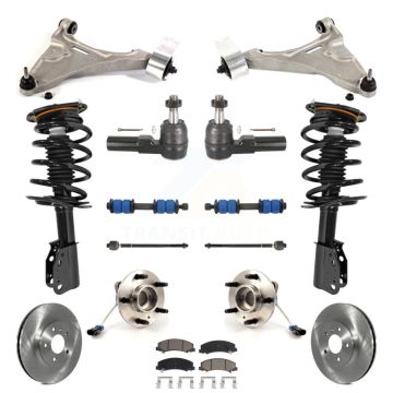 Front Disc Rotors Brake Pad Bearing Shock Assembly Suspension Kit (15Pc) For Buick Lucerne KM-100202