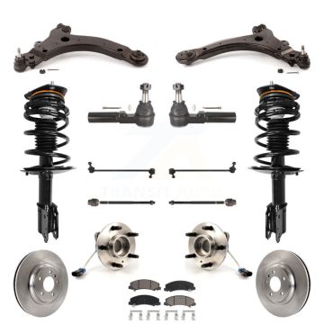 Front Disc Rotors Brake Pads Bearing Shock Suspension Kit (15Pc) For Buick LaCrosse Allure KM-100204