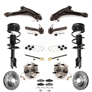 Front Rotors Brake Pad Bearing Suspension Kit (15Pc) For Pontiac Grand Am Chevrolet Malibu KM-100212