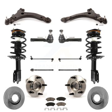 Front Disc Rotors Brake Pads Bearings Arms Shock Suspension Kit (15Pc) For Pontiac Montana KM-100230