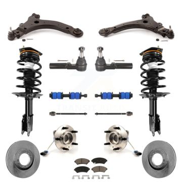 Front Disc Rotor Brake Pad Bearing Arm Shock Suspension Kit (15Pc) For Oldsmobile Intrigue KM-100237