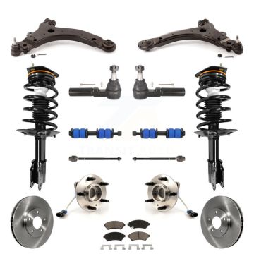 Front Disc Rotor Brake Pad Bearing Arm Shock Suspension Kit (15Pc) For Oldsmobile Intrigue KM-100241