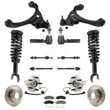 Front Rotor Brake Pad Bearing Arm Suspension Kit (15Pc) For Dodge Dakota Mitsubishi Raider KM-100250