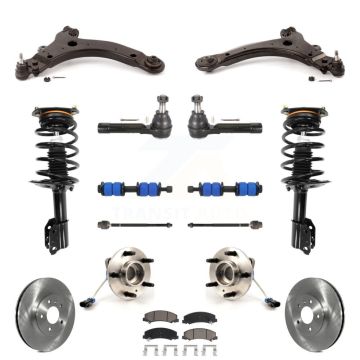 Front Disc Rotors Brake Pads Bearing Arms Shock Suspension Kit (15Pc) For Chevrolet Impala KM-100288