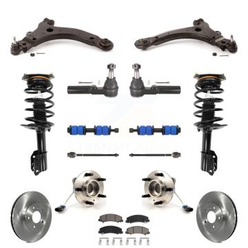 Front Disc Rotors Brake Pads Bearing Arms Shock Suspension Kit (15Pc) For Chevrolet Impala KM-100290