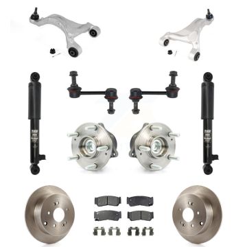 Rear Disc Rotor Brake Pad Bearing Suspension Kit (11Pc) For 2007-2009 Hyundai Santa Fe FWD KM-100301