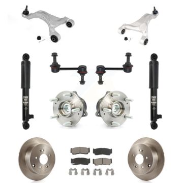 Rear Disc Rotor Brake Pad Bearing Suspension Kit (11Pc) For 2007-2009 Hyundai Santa Fe FWD KM-100307