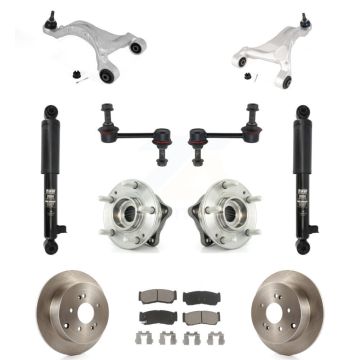 Rear Disc Rotor Brake Pad Bearing Suspension Kit (11Pc) For 2007-2009 Hyundai Santa Fe AWD KM-100308