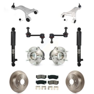 Rear Disc Rotor Brake Pad Bearing Suspension Kit (11Pc) For 2007-2009 Hyundai Santa Fe FWD KM-100309