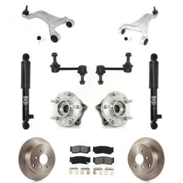 Rear Disc Rotor Brake Pad Bearing Suspension Kit (11Pc) For 2007-2009 Hyundai Santa Fe AWD KM-100310