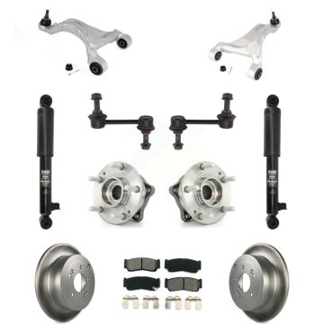 Rear Disc Rotor Brake Pad Bearing Suspension Kit (11Pc) For 2007-2009 Hyundai Santa Fe AWD KM-100316