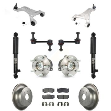 Rear Disc Rotor Brake Pad Bearing Suspension Kit (11Pc) For 2007-2009 Hyundai Santa Fe FWD KM-100319