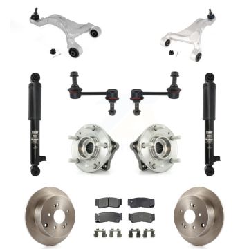 Rear Disc Rotor Brake Pad Bearing Suspension Kit (11Pc) For 2007-2009 Hyundai Santa Fe AWD KM-100324