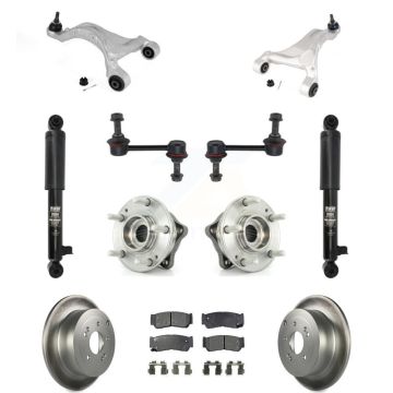 Rear Disc Rotor Brake Pad Bearing Suspension Kit (11Pc) For 2007-2009 Hyundai Santa Fe AWD KM-100339