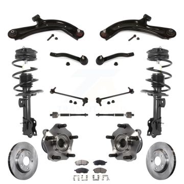 Front Disc Rotors Brake Pad Bearing Shock Assembly Suspension Kit (15Pc) For Nissan Sentra KM-100381
