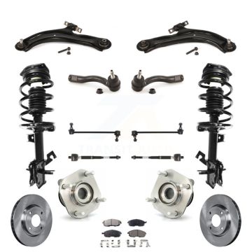 Front Disc Rotors Brake Pad Bearing Shock Assembly Suspension Kit (15Pc) For Nissan Sentra KM-100395