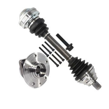 Front Left CV Axle Drive Shaft And Wheel Hub Bearing Assembly Kit For Volkswagen Golf R KN7-100080