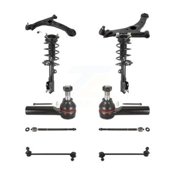 Front Control Arms & Complete Shock Tie Rods Link Sway Bar Kit (10Pc) For Toyota Corolla KSS-104111