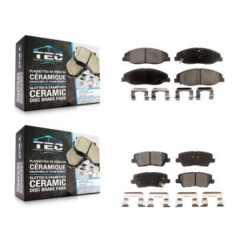 Front Rear Ceramic Brake Pads Kit For 2014 Cadillac CTS Without Heavy Duty Brakes KTC-100643