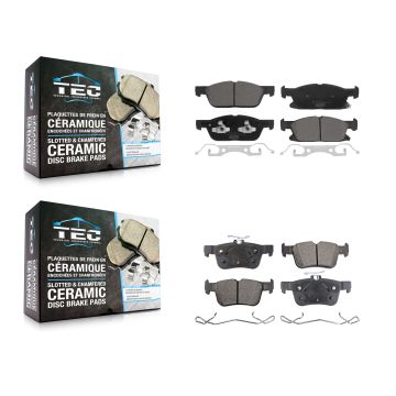 Front Rear Ceramic Brake Pads Kit For Ford Edge Lincoln Nautilus KTC-100670