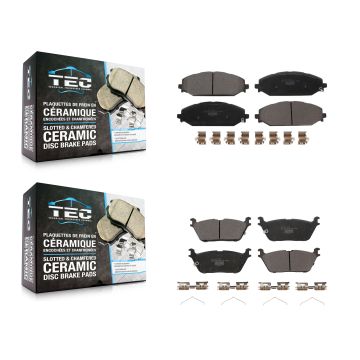Front Rear Ceramic Brake Pads Kit For Ram 1500 Jeep Wagoneer Grand L KTC-100695