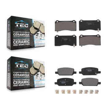Front Rear Ceramic Brake Pads Kit For 2017-2023 Tesla 3 With Gray Painted Calipers KTC-100700