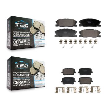 Front Rear Ceramic Brake Pads Kit For 14-23 Dodge Charger With 370mm Diameter Rotor KTC-100777