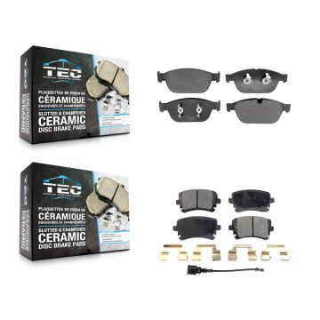Front Rear Ceramic Brake Pad Kit For 2010 Audi A8 Quattro With 380mm Diameter Rotor KTC-100787