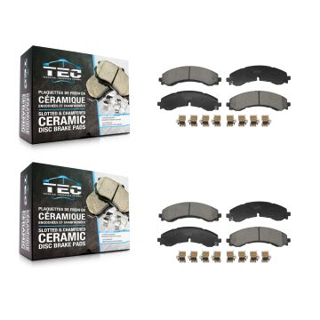 Front Rear Ceramic Brake Pads Kit For GMC Chevrolet Sierra 2500 HD Silverado 3500 KTC-100811