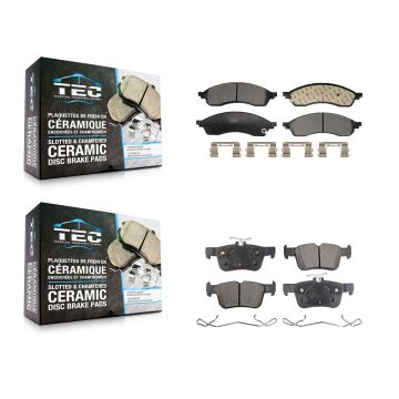 Front Rear Ceramic Brake Pads Kit For Ford Edge Lincoln Nautilus KTC-100834