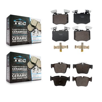 Front Rear Ceramic Brake Pad Kit For 2019-2022 Mercedes-Benz GLC300 Without Sport Package KTC-100842