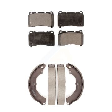 Front Rear Ceramic Brake Pads And Drum Shoes Kit For Mitsubishi Lancer KTN-100002