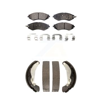 Front Rear Ceramic Brake Pads & Drum Shoe Kit For Chevrolet Aveo Pontiac Aveo5 Wave Spark KTN-100005