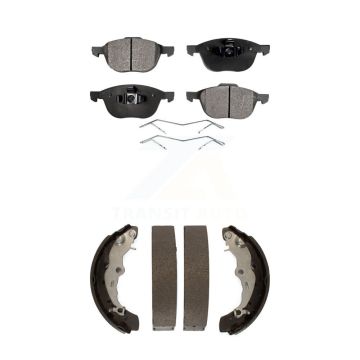 Front Rear Ceramic Brake Pads And Drum Shoes Kit For Ford Focus KTN-100007