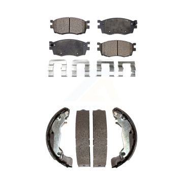 Front Rear Ceramic Brake Pads And Drum Shoes Kit For 2006 Hyundai Accent To 09 30 05 KTN-100017