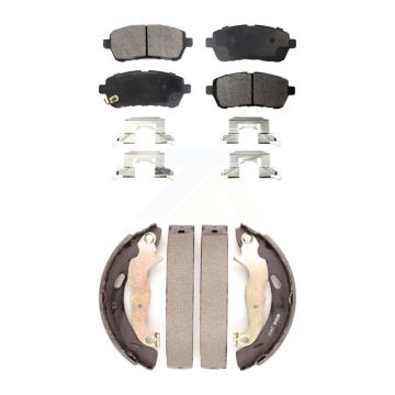 Front Rear Ceramic Brake Pads And Drum Shoes Kit For Ford Fiesta KTN-100034