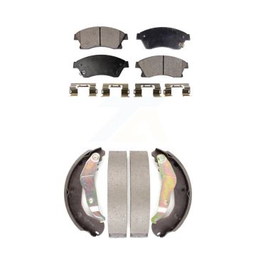 Front Rear Ceramic Brake Pads And Drum Shoes Kit For 2012-2017 Chevrolet Sonic KTN-100038