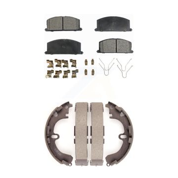 Front Rear Ceramic Brake Pads & Drum Shoe Kit For Toyota Corolla Chevrolet Nova Geo Prizm KTN-100048