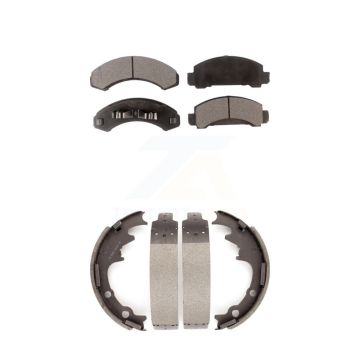 Front Rear Ceramic Brake Pads & Drum Shoe Kit For Ford Ranger Mazda Bronco II B4000 B3000 KTN-100050