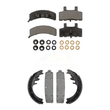 Front Rear Ceramic Brake Pads & Drum Shoes Kit For Chevrolet K1500 Suburban DIESEL engine KTN-100054