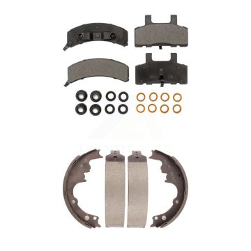 Front Rear Ceramic Brake Pads Drum Shoes Kit For 1990-2002 Chevrolet Astro GMC Safari AWD KTN-100057