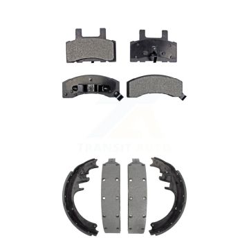 Front Rear Ceramic Brake Pads Drum Shoes Kit For Dodge Ram 2500 Chevrolet K2500 C2500 GMC KTN-100059