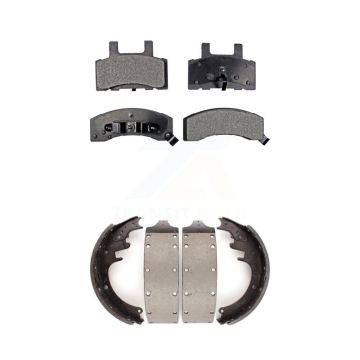 Front Rear Ceramic Brake Pads Drum Shoes Kit For Chevrolet GMC K3500 Dodge Ram 3500 C3500 KTN-100060